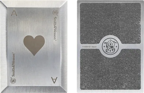 S&W Bullseye Stainless Steel Throwing Cards, 4-Pack, Laser Etched, Enhanced Grip, Nylon Sheath - View 2