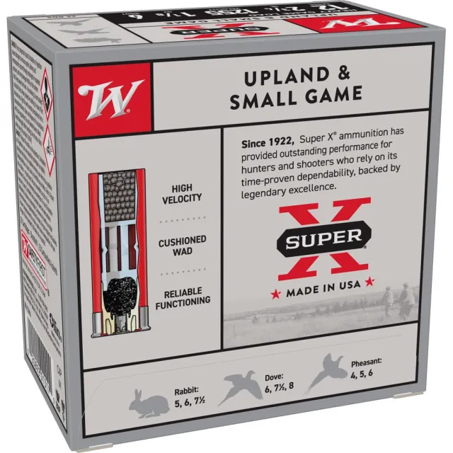 Winchester XU12H6 Super X Heavy Game Load 12 Gauge 2.75" 1 1/8 oz 1255 fps 6 Shot 25 Bx/10 Cs - View 2
