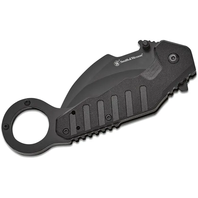 Smith & Wesson Extreme Ops Karambit Assisted Folding Knife 3 Hawkbill Blade Black - View 2