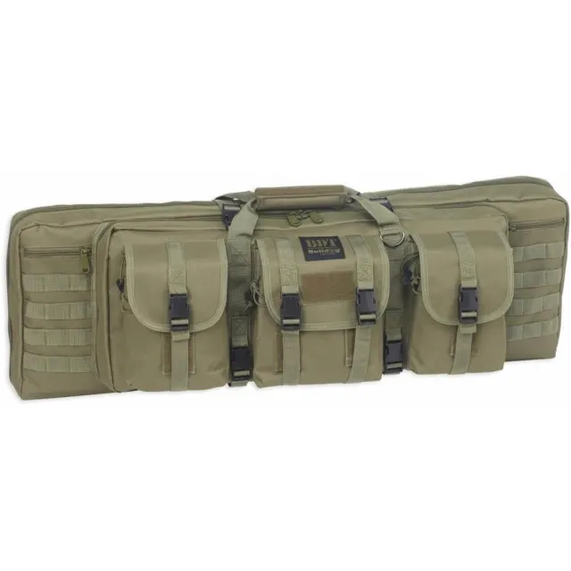 Bulldog BDT6043G Tactical Double Rifle Case 43" Green Nylon, Padded Straps - View 2