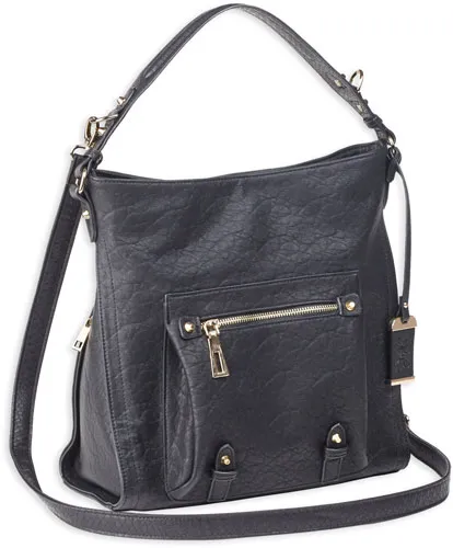 Bulldog BDP053 Concealed Carry Hobo Anna Purse with Holster Black Leather - View 2