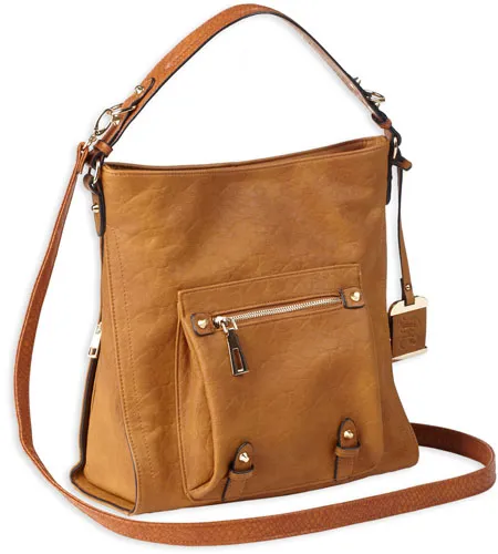 Bulldog BDP054 Concealed Carry Hobo Anna Purse with Holster Cognac Leather - View 2