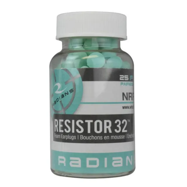 Radians Resistor 32 Ear Plugs Foam Aqua 25 Pairs Noise Reduction 32 dB - View 2