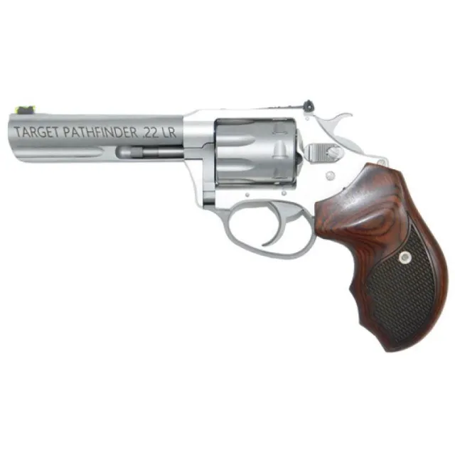 Charter Arms 72243 Pathfinder 22LR Revolver 4.2" Stainless Rosewood - View 2
