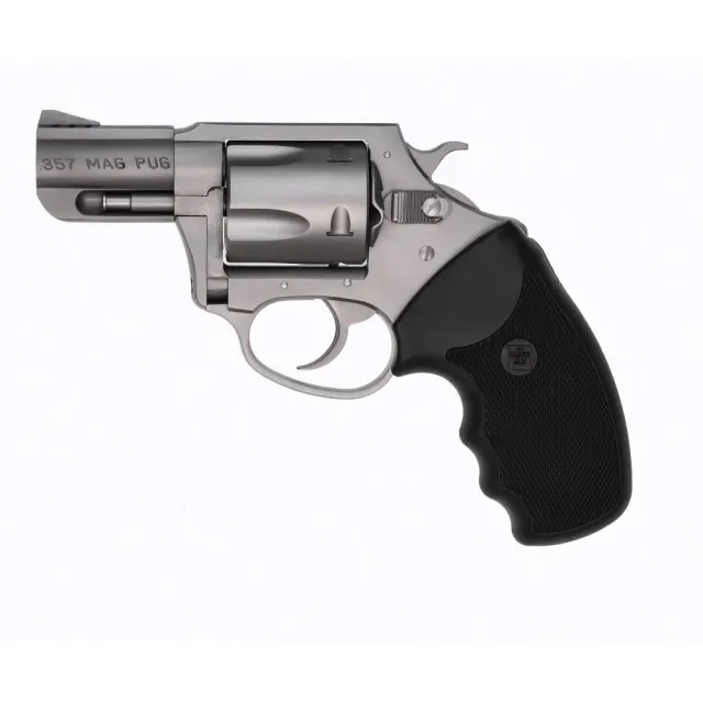 Charter Arms 73520 Mag Pug 357 Mag 5rd 2.20" Ported Barrel, Matte Stainless Steel Cylinder & Frame, Standard Hammer, Finger Grooved Black Rubber Grip - View 2