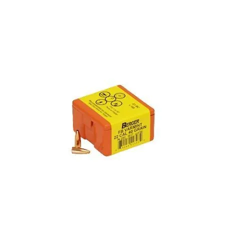 Berger Match Varmint 22 Caliber 40gr Flat Base Bullets 100ct - View 2