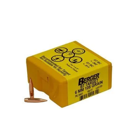 Berger Bullets 24431 6mm 108gr Target Match Grade Boat Tail - View 2