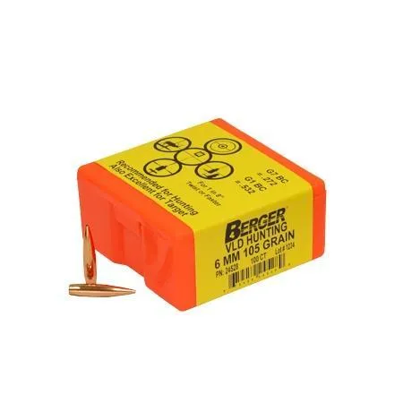 Berger Bullets VLD Hunting 24528 243 Caliber 105gr Boat Tail 100/Box - View 2