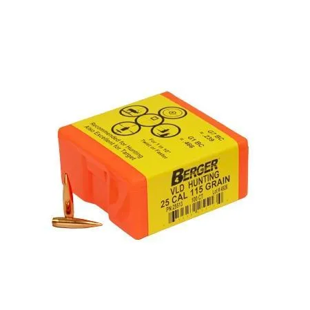 Berger Bullets VLD Hunting .257 Diameter 25 Cal 115 Gr BTHP 100 Count 25513 - View 2