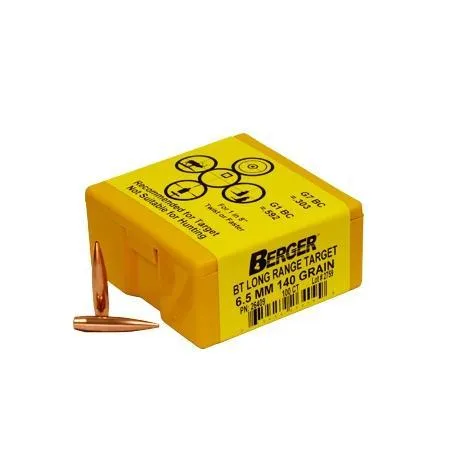 Berger 26409 6.5 Creedmoor 140gr Long Range Boat Tail Bullets 100/Box - View 2