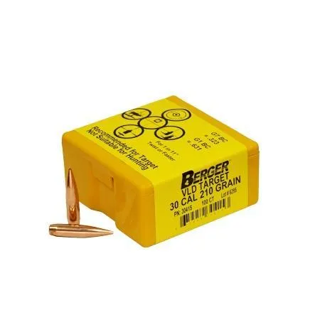 Berger Bullets 30415 VLD .30 Cal 210gr Boat Tail Bullets 100/Box - View 2
