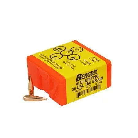 Berger 30510 VLD Hunting Bullets 30Cal 168gr 100/Box - View 2