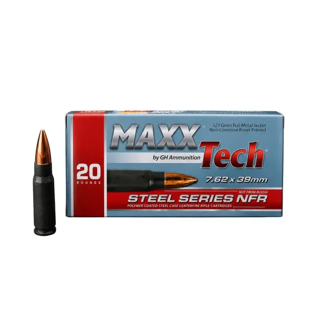 MAXXTech PTGS762 7.62x39 123gr FMJ Steel Case 20 Rounds - View 2