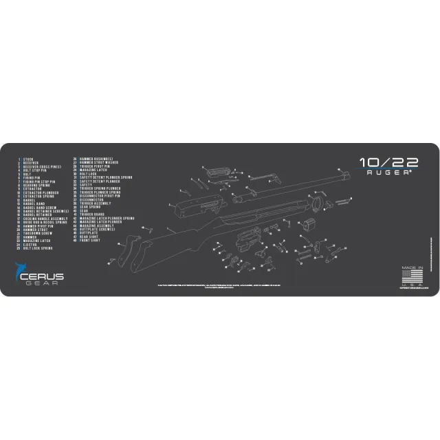 Cerus Gear RM-RUG-1022-SCH-GRY 10/22 Schematic Cleaning Mat 36 In - View 2