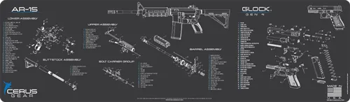 Cerus Gear MM-COMBO-AR15-GLK-SCH-COY Cleaning Mat 47 In Coyote - View 2
