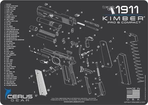 Cerus Gear Kimber Comp and Pro 1911 Schematic Grey HM-KIM-1911-SCH-GRY - View 2