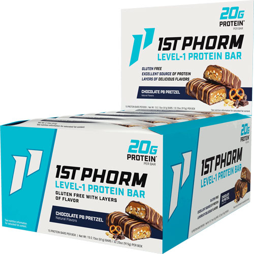 1st Phorm Level 1 Bar Chocolate Peanut Butter Pretzel 15-Count - View 2