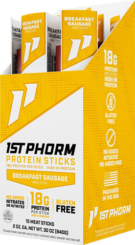 1ST PHORM Protein Beef Sticks Breakfast Sausage 15 Pack - View 2