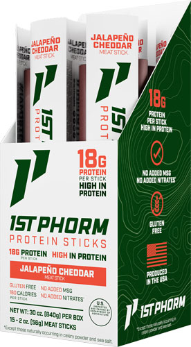 1ST PHORM Jalapeno Cheddar Protein Beef Sticks 15 Pack - View 2