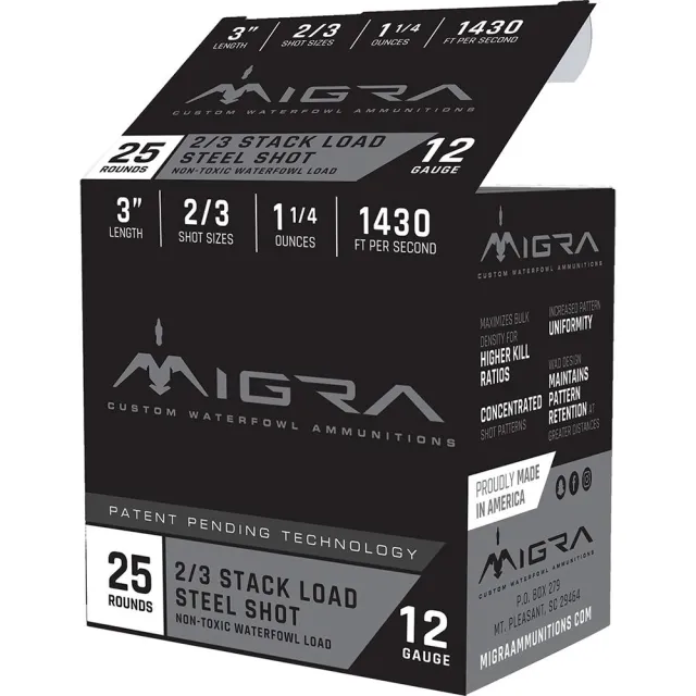Migra Ammunitions M12S23 12 Gauge 3" 1 1/4 oz 2/3 Shot 1430 FPS 25 Rounds - View 2