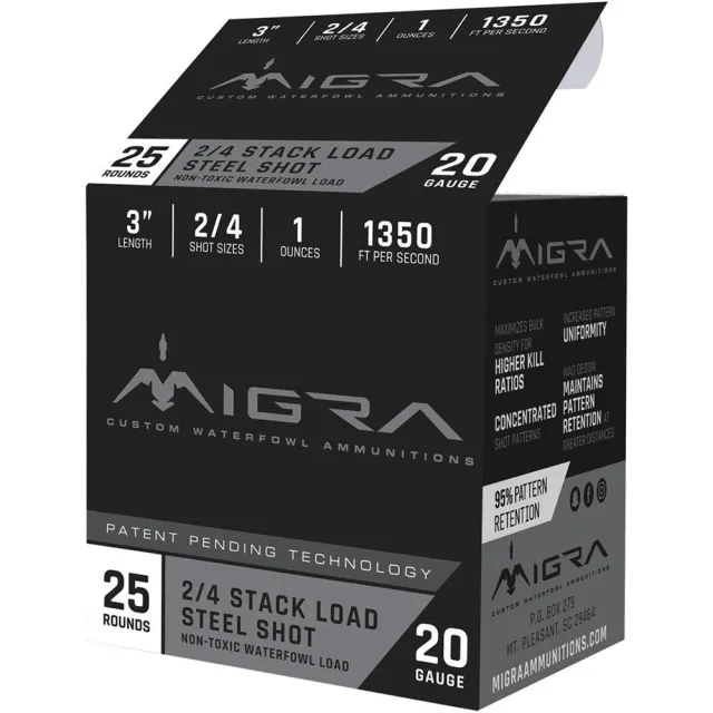 Migra Ammunitions M20S24 Combinational 20Gauge 3" 1oz 2/4Shot 25 Per... - View 2