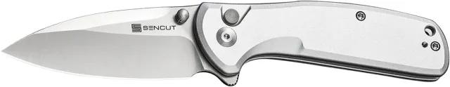 SENCUT ArcBlast S22043B-2 Silver Aluminum 9Cr18MoV Blade Button Lock - View 2