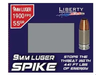 Liberty Spike LA-SPI9MM-55-2000 9mm Luger 55gr 20/Bx - View 2