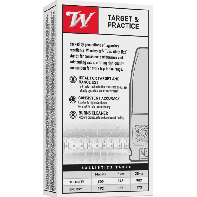 Winchester USA 380 ACP 95gr Full Metal Jacket 50rd/Box Ammo (Q4206) - View 2
