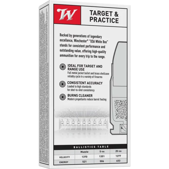 Winchester Ammo Q4309 USA Target 357 Sig 125 gr Full Metal Jacket (FMJ) 50 Per Box/ 10 Cs - View 2
