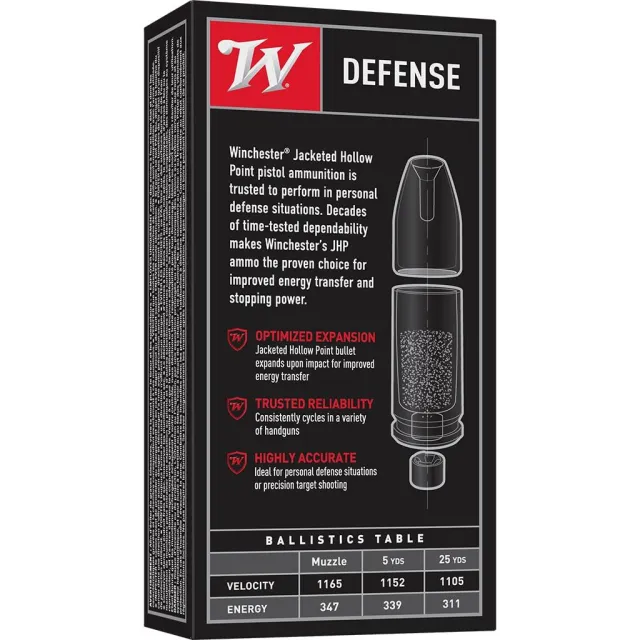 Winchester Ammo USA9JHP USA Defense 9mm Luger 115 gr Jacketed Hollow Point (JHP) 50 Per Box/ 10 Cs - View 2