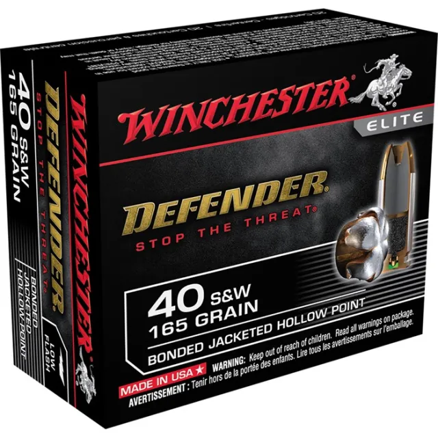 Winchester Ammo S40SWPDB Defender 40 S&W 165 gr Bonded Jacket Hollow Point 20 Bx/10 Cs - View 2