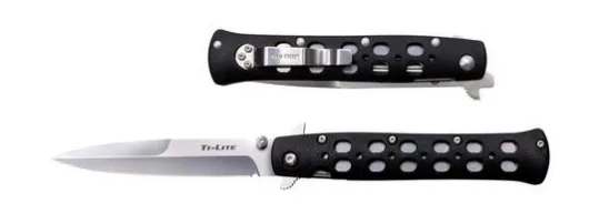 Cold Steel 26SP Ti-Lite 4" AUS-8A Spear Point Blade Black Zy-Ex Handle - View 2