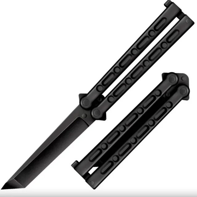 Cold Steel CS92EAB FGX Balisong 5" Tanto Griv-Ex Blade/Handle Black - View 2