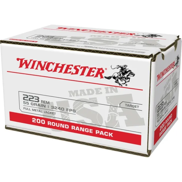 Winchester Ammo W223200 USA 223 Rem 55 gr 3240 fps Full Metal Jacket (FMJ) 200 Bx/4 Cs (Value Pack) - View 2