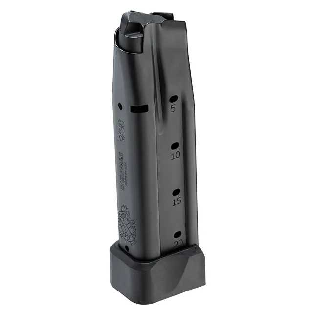 Springfield Armory PH6920 1911 DS Extended Magazine, 9mm Luger, 20-Round Capacity, Black Steel, Polymer Base Pad - View 2