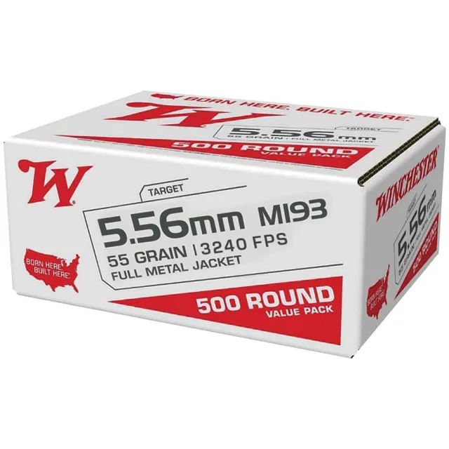 Winchester Ammo WM193 5.56mm Full Metal Jacket 55 Grain 500 Rounds - View 2