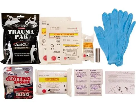 QuikClot Sponge Emergency Kit: Zeolite-Enhanced, Waterproof, Reusable with Nitrile Gloves - View 2