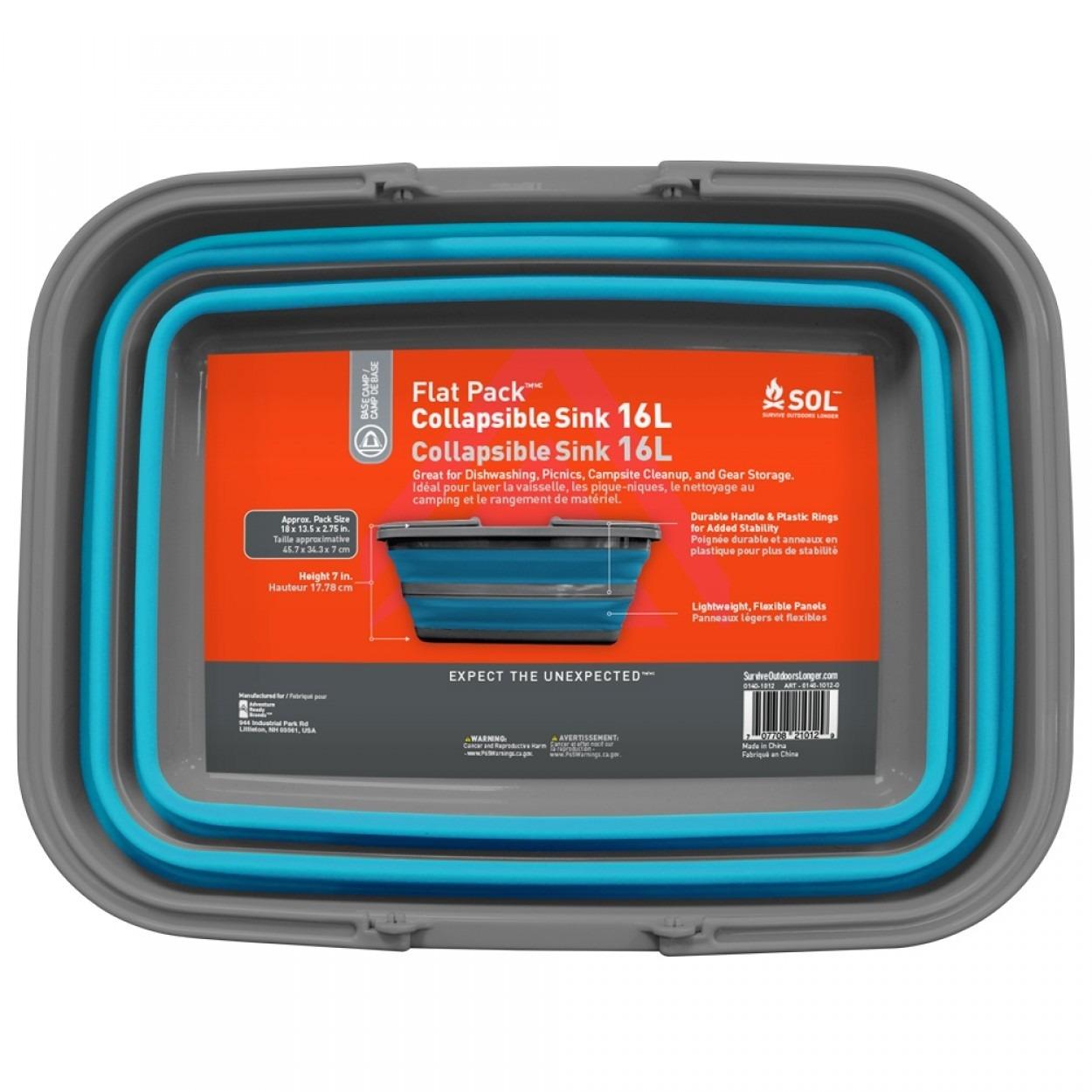 ARB Sol Flat Pack Sink 16 Liter with Sturdy Carry Handle - View 2
