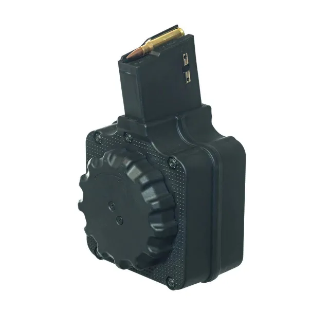 ProMag DRMA1 AR-10 DPMS LR-308 Drum Magazine, 50-Round Capacity, .308 Winchester/7.62 NATO, Black Polymer & Steel Design, USA Made - View 2