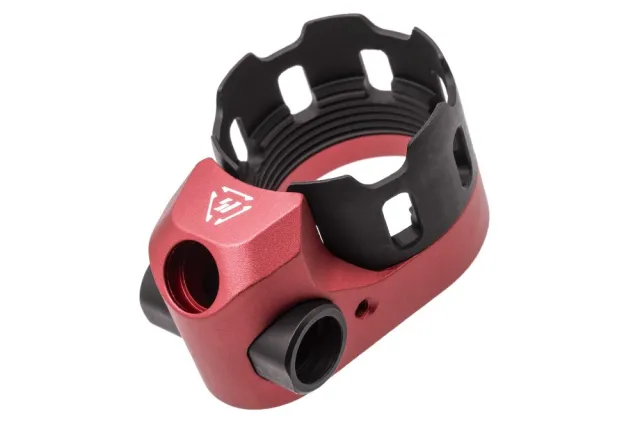 Strike Industries Tribus Red Anodized Castle Nut & End Plate Set - View 2