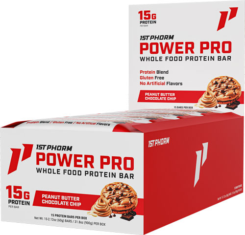 1st Phorm Whole Food Power Pro Bar PB Chocolate Chip 15ct - View 2