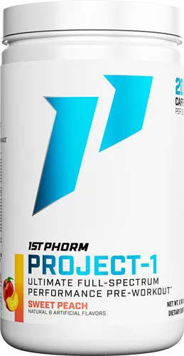 1st Phorm Project-1 Pre-Workout Sweet Peach 200mg Caffeine - View 2