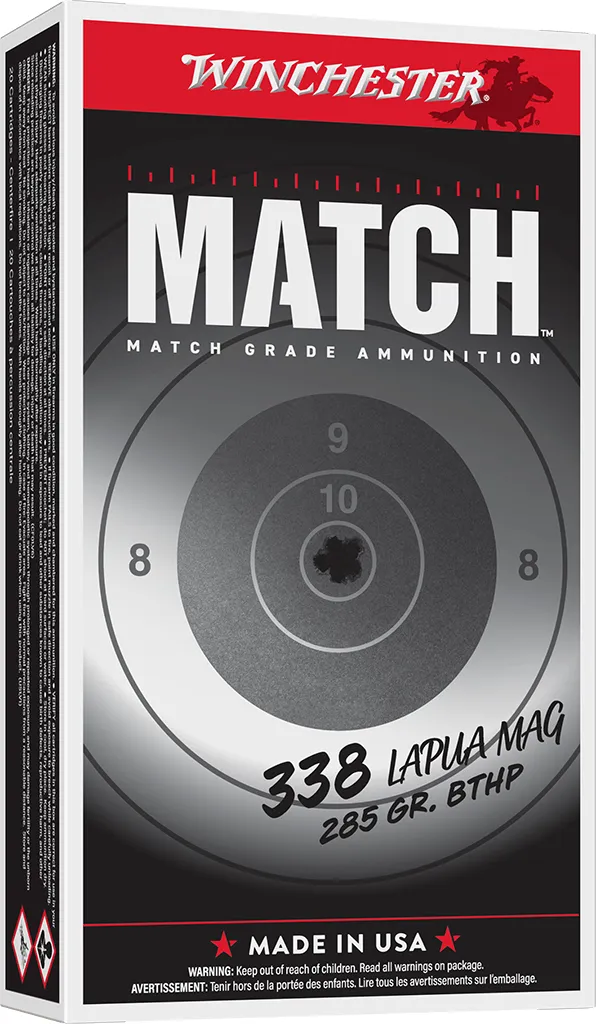 Winchester Ammo S338LM2 Match 338LapuaMag 285gr Boat Tail Hollow Point 20 Per Box/10 Case - View 2