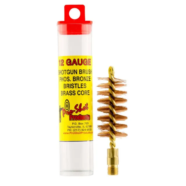 Pro-Shot Phosphorus Bronze Bristles/Brass Core Shotgun Bore Brush (5/16-27 Thread) 12 ga - View 2