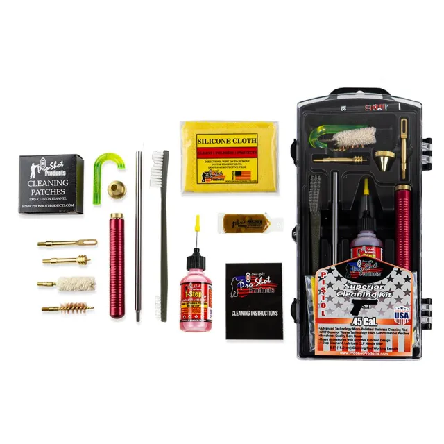 Pro-Shot Products P45KIT Classic .45 Cal Pistol Cleaning Kit Yellow Case - View 2