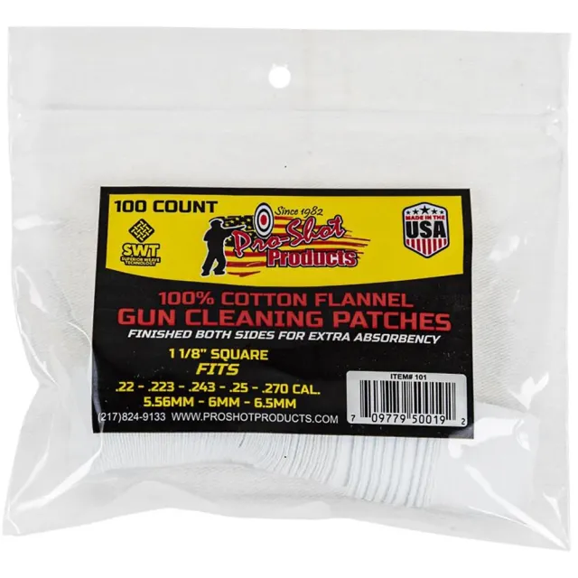 Pro-Shot Products 101 .22-.270 Caliber 100 Count Cleaning Patches - View 2