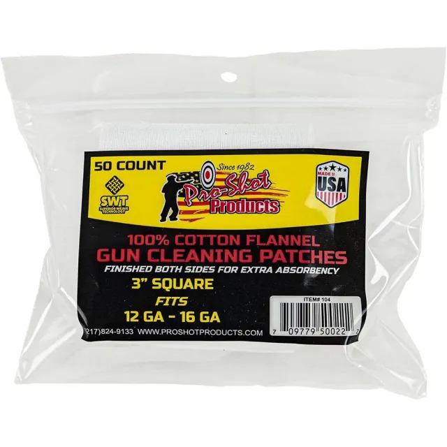 Pro-Shot 100% Cotton Flannel Patches 12-16ga. 50-ct-709779500222 - View 2