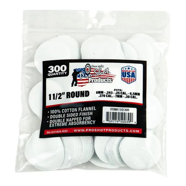 Pro-Shot 1 1/2 Round 100% Cotton Patches 300/ct - View 2