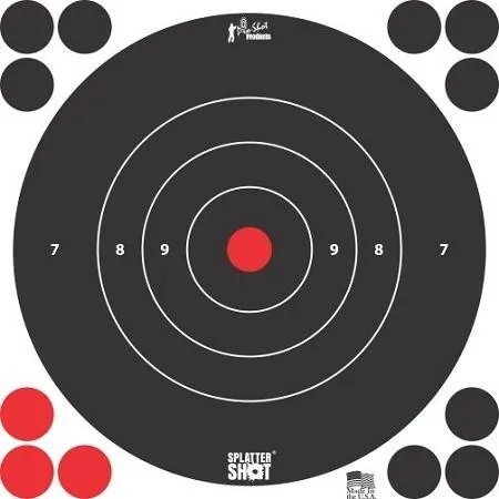 Pro-Shot Splatter Shot 8 White Bullseye Target 6/ct - View 2