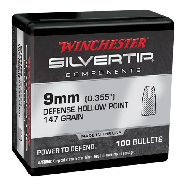 Winchester WB9ST147X 9mm .355 147gr Centerfire Handgun Reloading Bullets - View 2